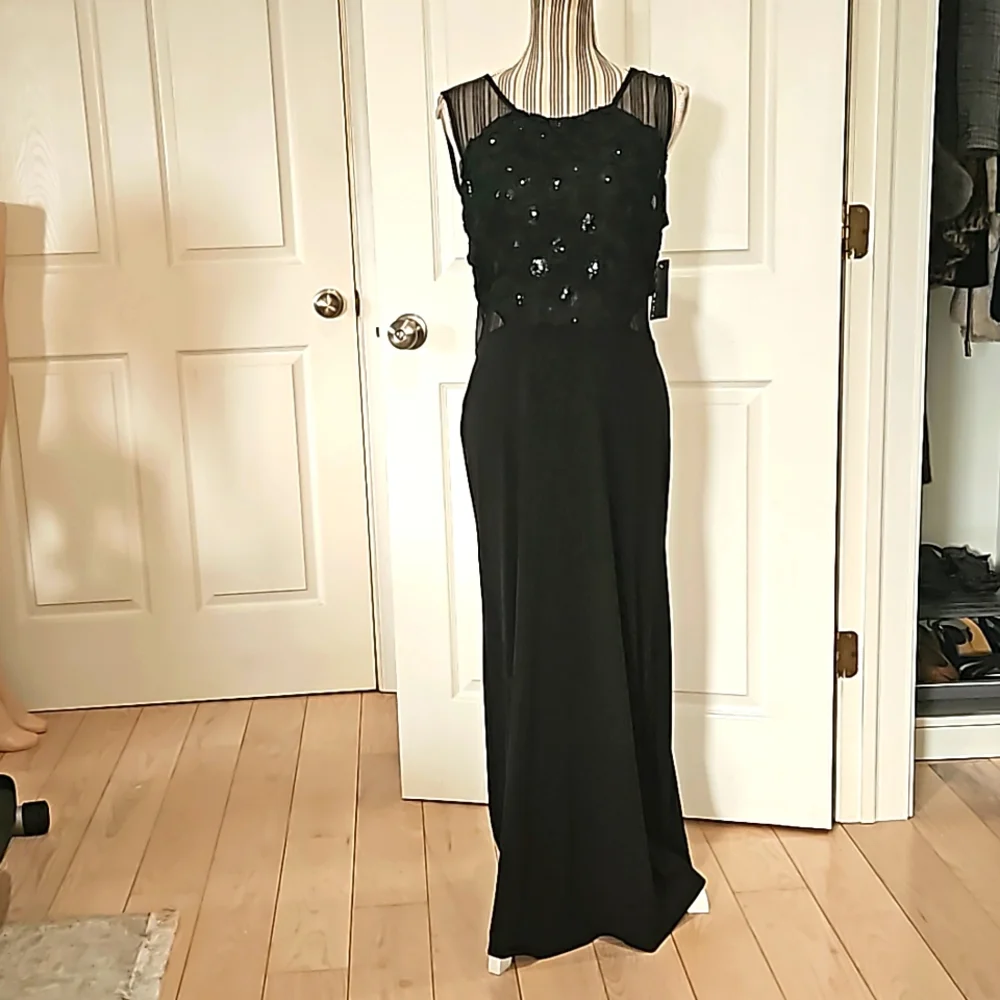 ENFOCUS STUDIO Women Black Sequin Ribben Gown Size 12 - Picture 1 of 14